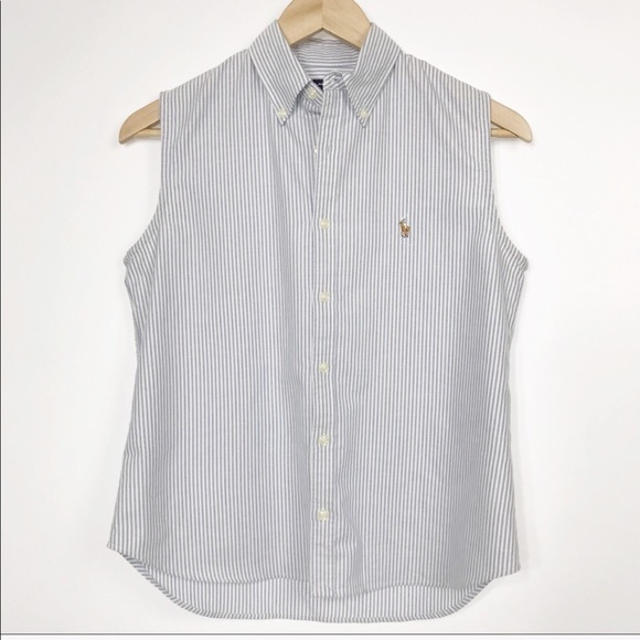Ralph Lauren Tops - Ralph Lauren Button Down Sleeveless Polo Shirt